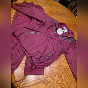 Women's 2 Pc Jumpsuit Jacket Set Northern Reflections Maroon Utility Jacket